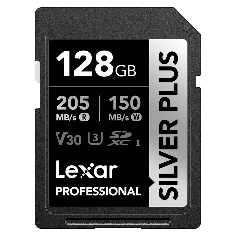 Lexar Professional SILVER PLUS SDXC UHS-I C10 U3 V30 205MB/s Read 150MB/s Write SD Card (128GB, 256GB, 512GB, 1TB)