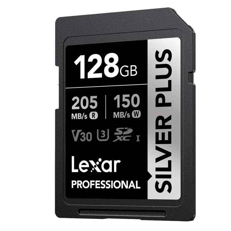 Lexar Professional SILVER PLUS SDXC UHS-I C10 U3 V30 205MB/s Read 150MB/s Write SD Card (128GB, 256GB, 512GB, 1TB)