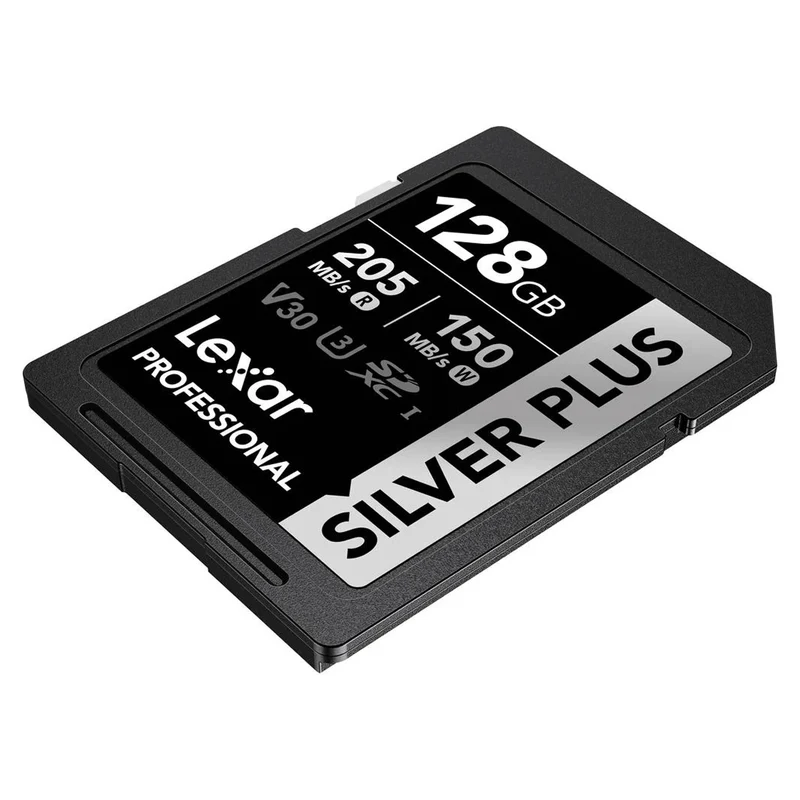 Lexar Professional SILVER PLUS SDXC UHS-I C10 U3 V30 205MB/s Read 150MB/s Write SD Card (128GB, 256GB, 512GB, 1TB)