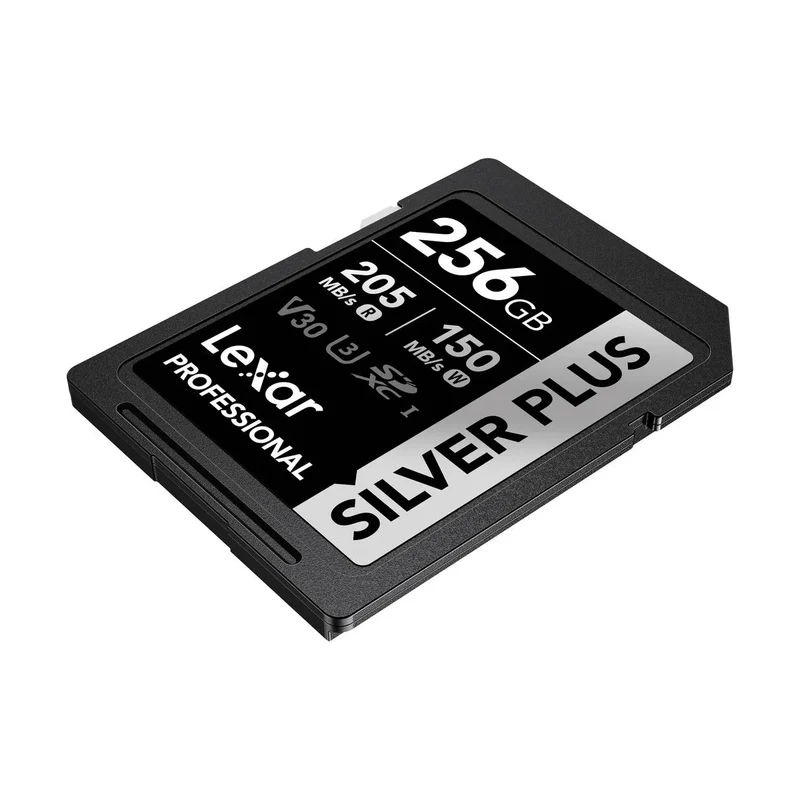 Lexar Professional SILVER PLUS SDXC UHS-I C10 U3 V30 205MB/s Read 150MB/s Write SD Card (128GB, 256GB, 512GB, 1TB)