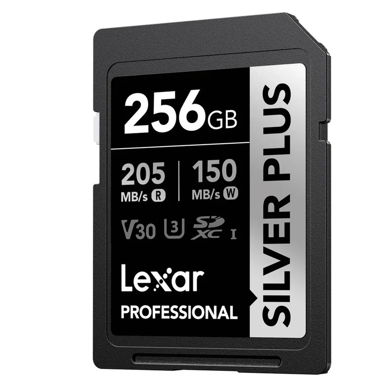 Lexar Professional SILVER PLUS SDXC UHS-I C10 U3 V30 205MB/s Read 150MB/s Write SD Card (128GB, 256GB, 512GB, 1TB)