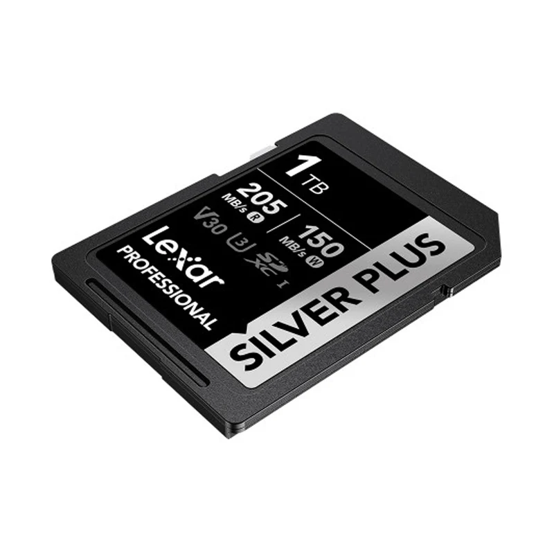 Lexar Professional SILVER PLUS SDXC UHS-I C10 U3 V30 205MB/s Read 150MB/s Write SD Card (128GB, 256GB, 512GB, 1TB)