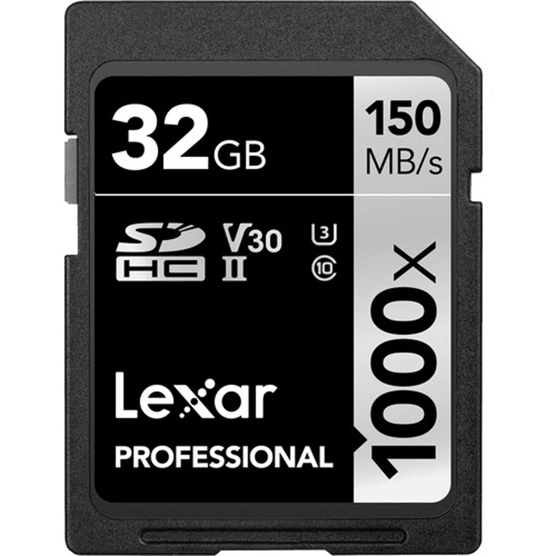 Lexar Professional 1000x SDXC UHS-II C10 U3 V30 150MB/s Read Card (32GB, 128GB)