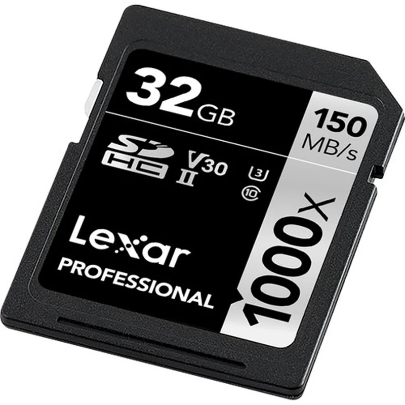 Lexar Professional 1000x SDXC UHS-II C10 U3 V30 150MB/s Read Card (32GB, 128GB)