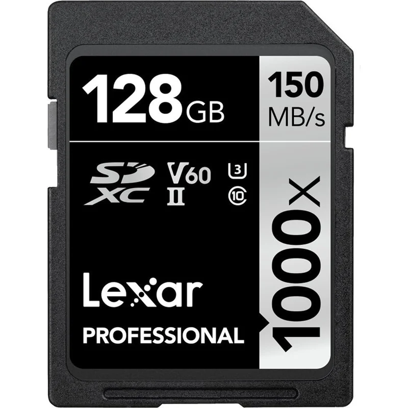Lexar Professional 1000x SDXC UHS-II C10 U3 V30 150MB/s Read Card (32GB, 128GB)