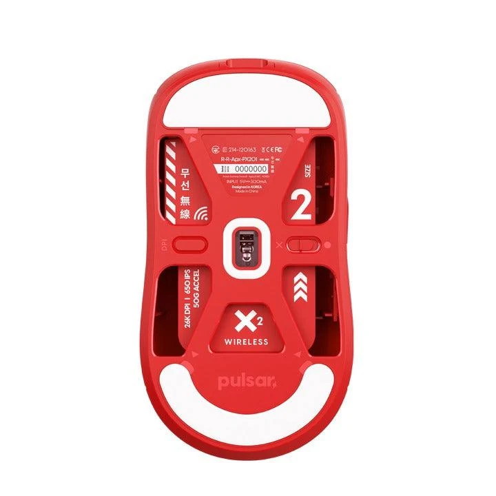 Pulsar X2 Medium Symmetrical Wireless Gaming Mouse (All Red Edition) (PX203)
