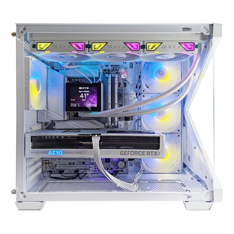 Optima Qubex White Desktop Gaming PC | AMD Ryzen 7 7800X3D | 32GB RAM | 1TB SSD | RTX 5070 | Windows 11 Pro