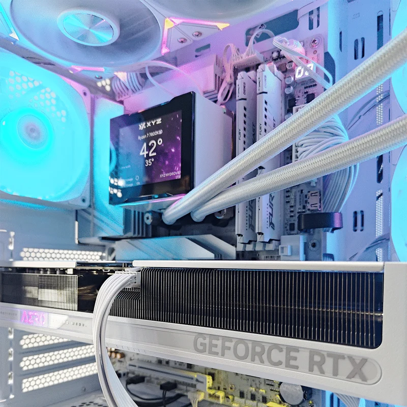 Optima Qubex White Desktop Gaming PC | AMD Ryzen 7 7800X3D | 32GB RAM | 1TB SSD | RTX 5070 | Windows 11 Pro