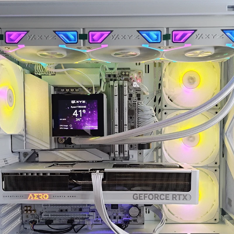 Optima Qubex White Desktop Gaming PC | AMD Ryzen 7 7800X3D | 32GB RAM | 1TB SSD | RTX 5070 | Windows 11 Pro
