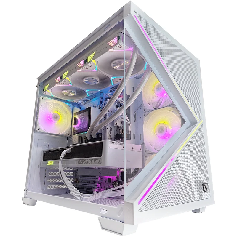 Optima Qubex White Desktop Gaming PC | AMD Ryzen 7 7800X3D | 32GB RAM | 1TB SSD | RTX 5070 | Windows 11 Pro
