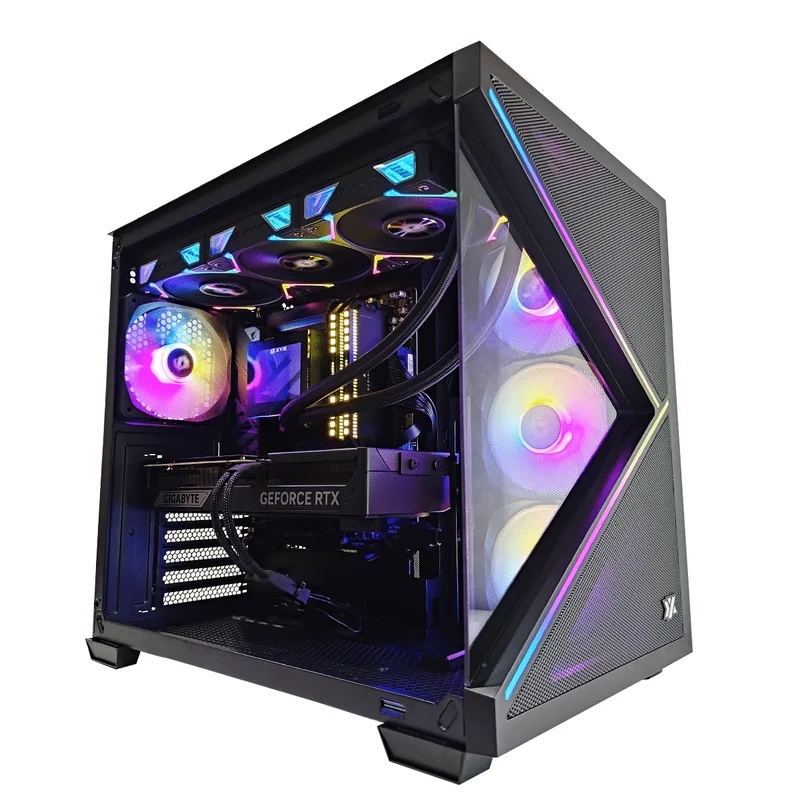 Optima Qubex Black Desktop Gaming PC | AMD Ryzen 7 7800X3D | 32GB RAM | 1TB SSD | RTX 5070 TI | Windows 11 Pro