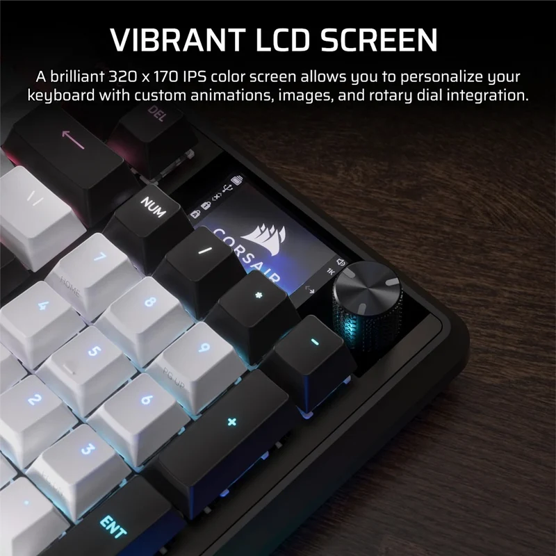 Corsair Vanguard 96 Mechanical Gaming Keyboard with Wobble-Free Hot-Swappable MLX Pulse Switches (Black/White) (CH-91E921I-NA)