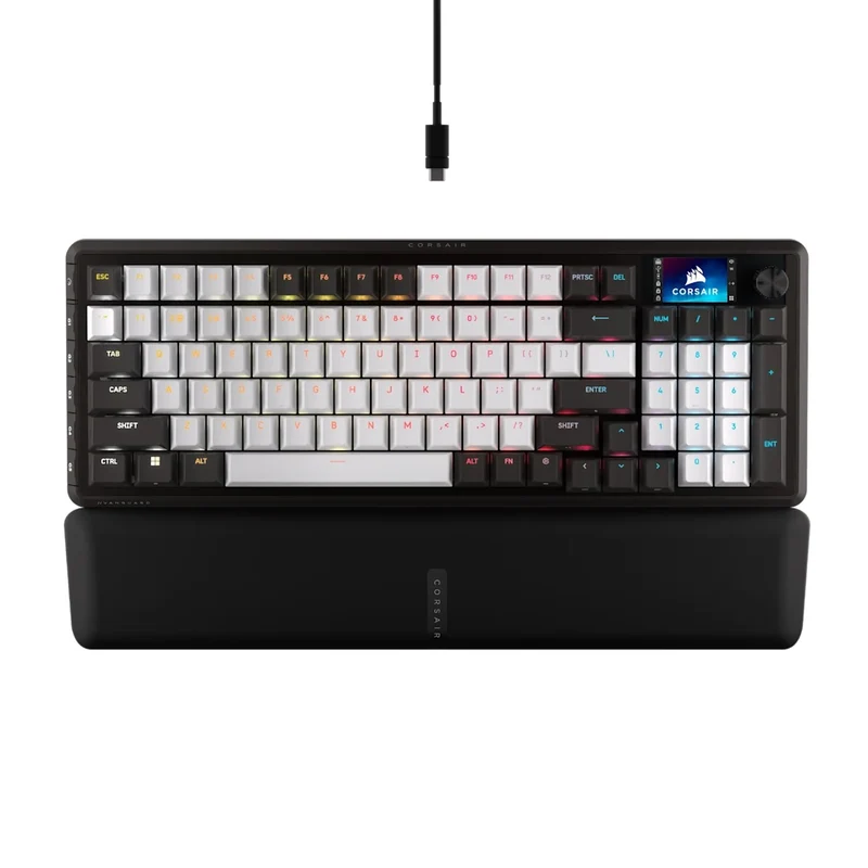 Corsair Vanguard 96 Mechanical Gaming Keyboard with Wobble-Free Hot-Swappable MLX Pulse Switches (Black/White) (CH-91E921I-NA)