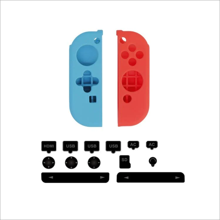 DOBE NSW Silicon Case & Rubber Plug Blue/Red (L/R)TNS-1708