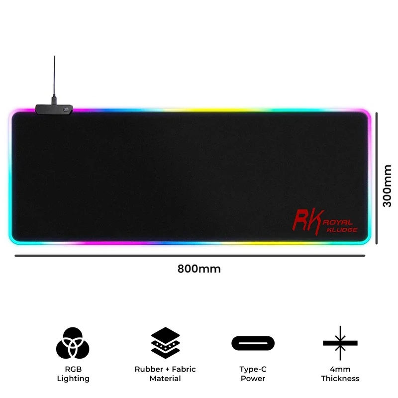 Royal Kludge RK-MP834 RGB Gaming Mouse Pad (800x300x4mm)