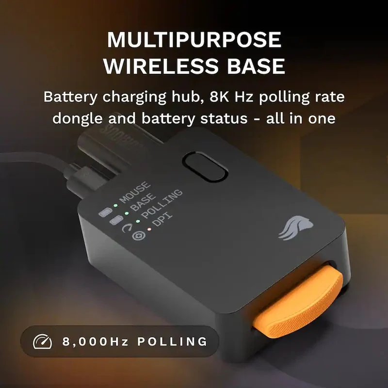 Glorious Model O3 8K Polling Ultralight RGB Wireless Gaming Mouse (Black, White) (GLO-O3-WL-BLK, GLO-O3-WL-WHT)