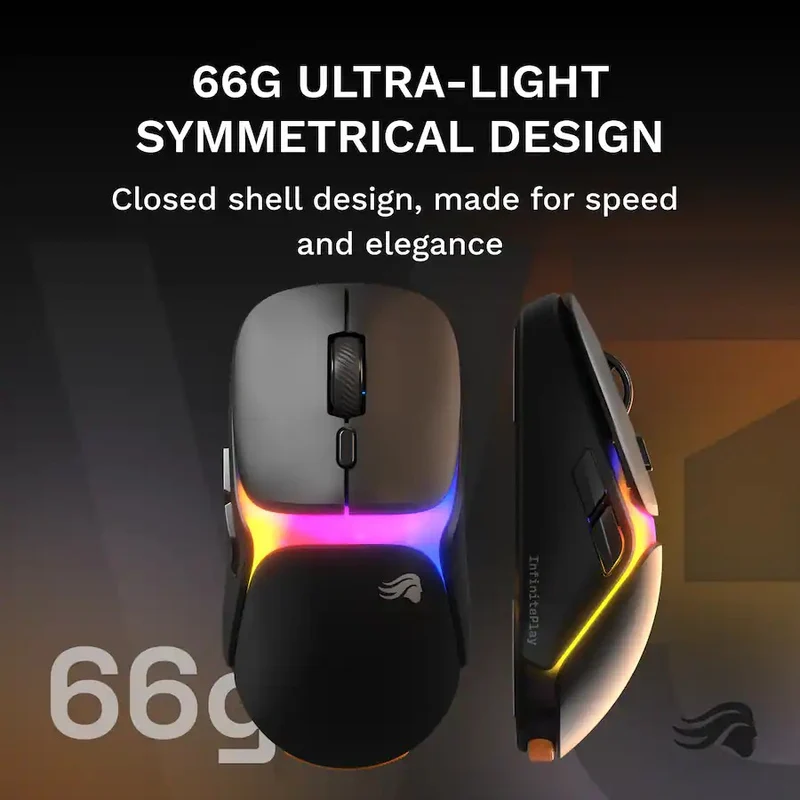 Glorious Model O3 8K Polling Ultralight RGB Wireless Gaming Mouse (Black, White) (GLO-O3-WL-BLK, GLO-O3-WL-WHT)