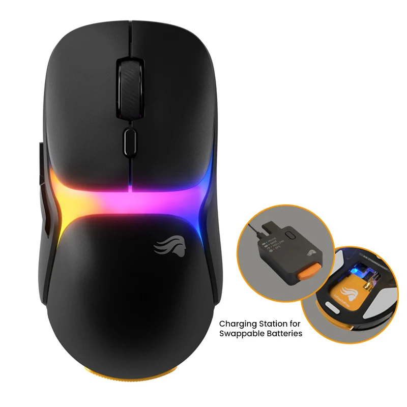 Glorious Model O3 8K Polling Ultralight RGB Wireless Gaming Mouse (Black, White) (GLO-O3-WL-BLK, GLO-O3-WL-WHT)