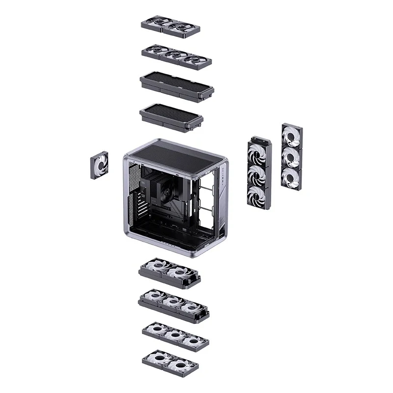 Jonsbo BO400CG ATX Top Front Interchangeable Glass PC Case (Grey)