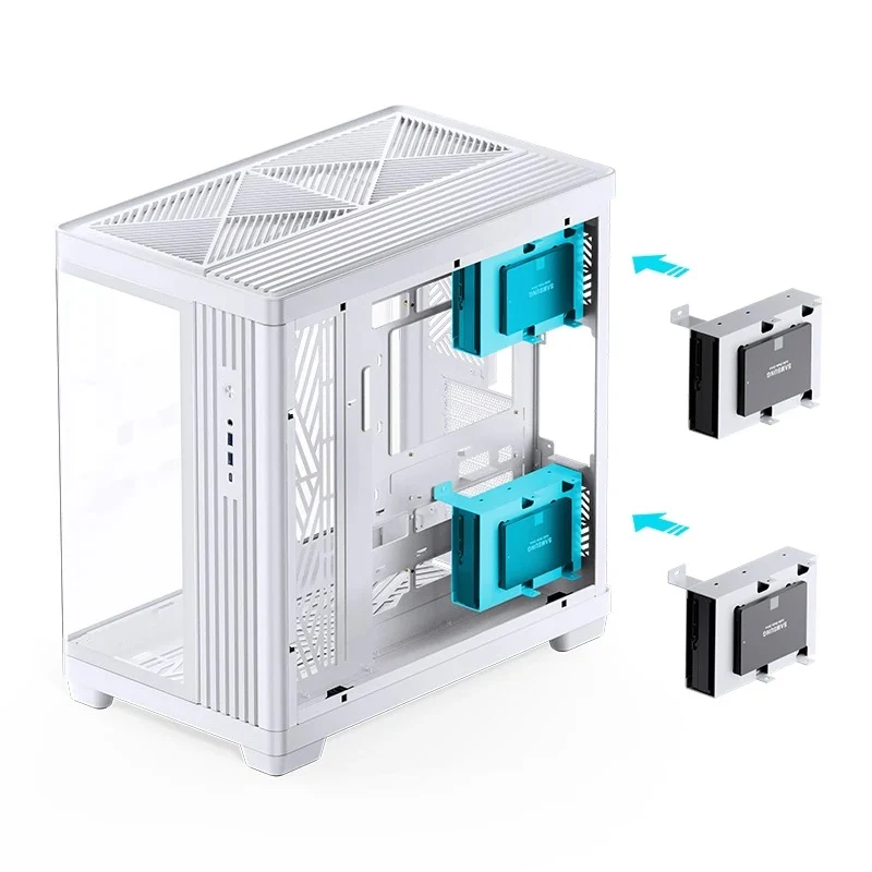Jonsbo TK-4 ATX Separated Cabinet Computer Case (Black, White)