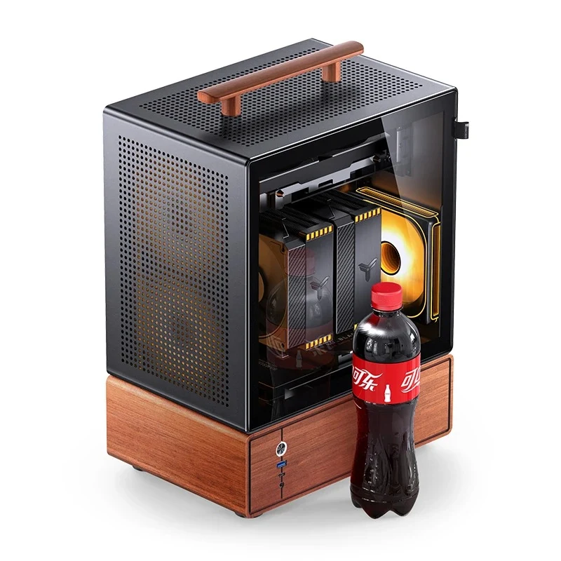 Jonsbo T7 M-ATX Separated Cabinet Computer Case (Black, Silver)