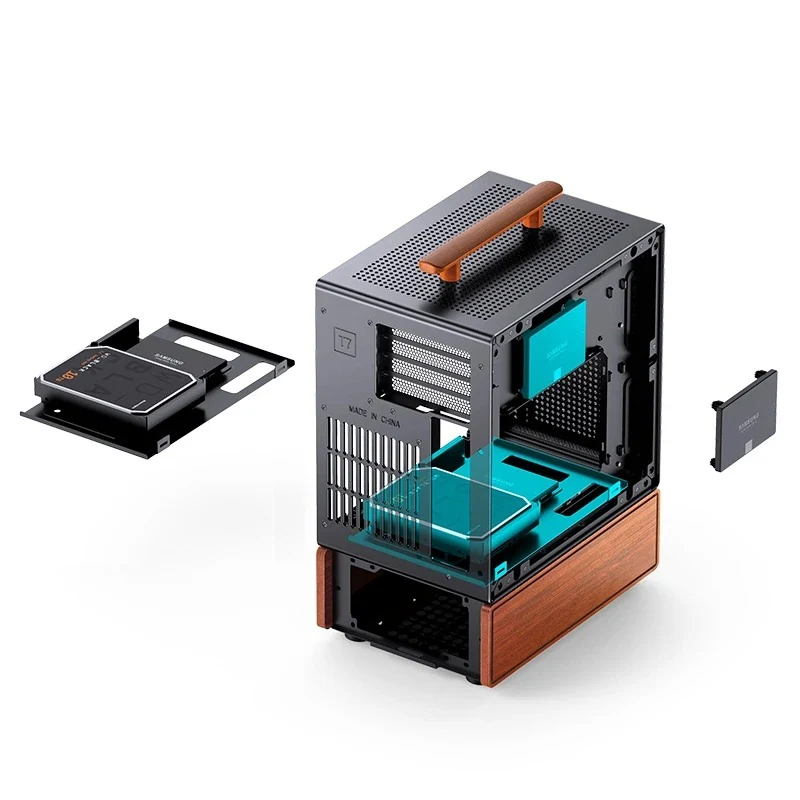 Jonsbo T7 M-ATX Separated Cabinet Computer Case (Black, Silver)
