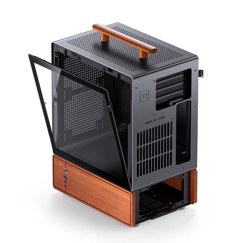 Jonsbo T7 M-ATX Separated Cabinet Computer Case (Black, Silver)
