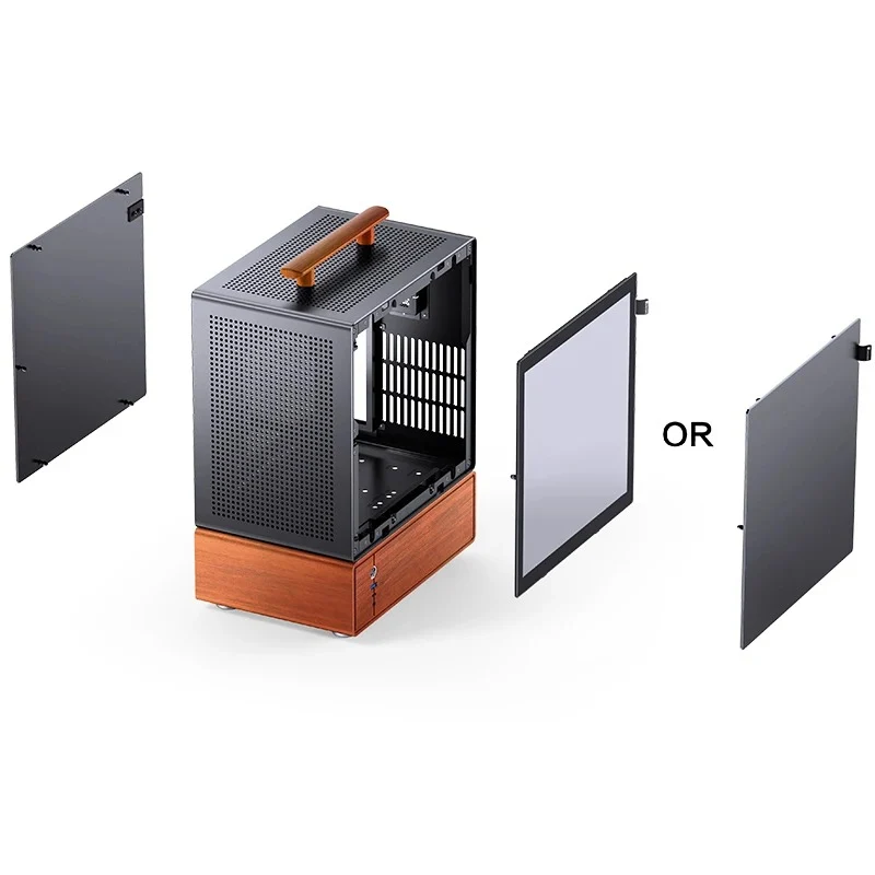 Jonsbo T7 M-ATX Separated Cabinet Computer Case (Black, Silver)