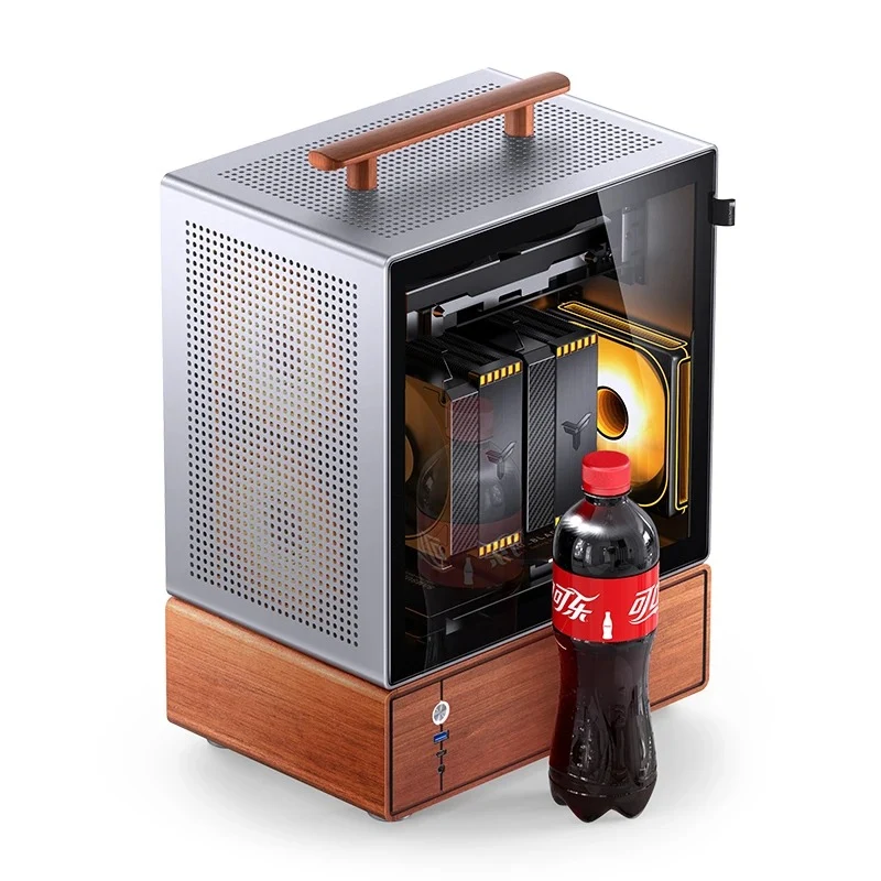 Jonsbo T7 M-ATX Separated Cabinet Computer Case (Black, Silver)
