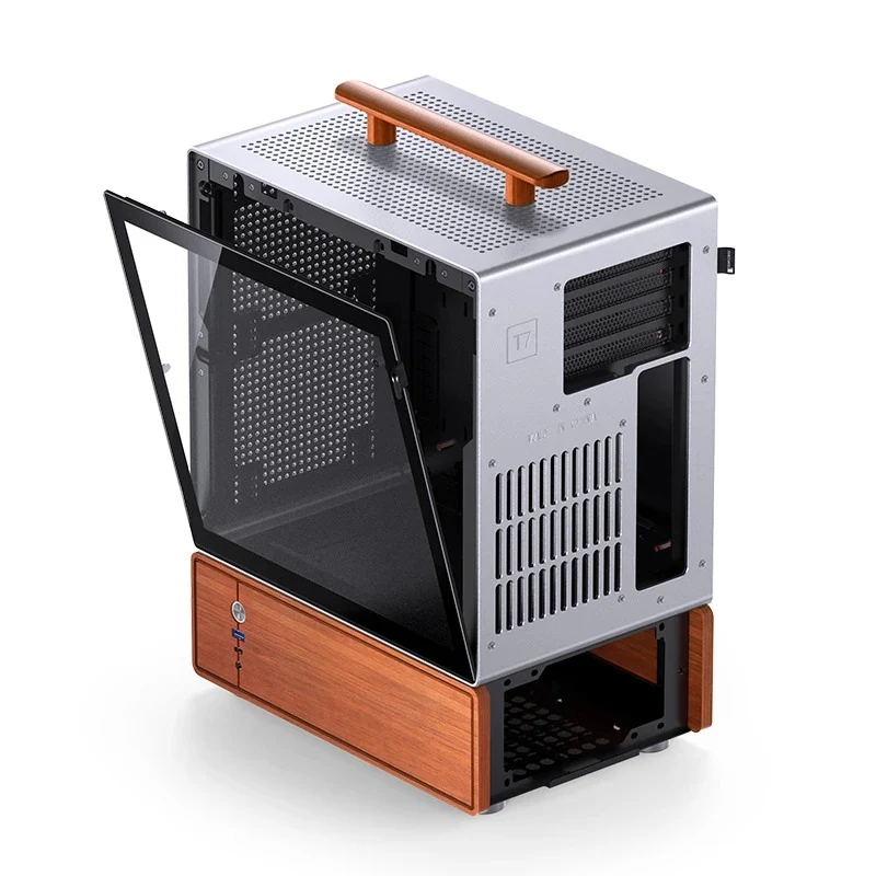 Jonsbo T7 M-ATX Separated Cabinet Computer Case (Black, Silver)