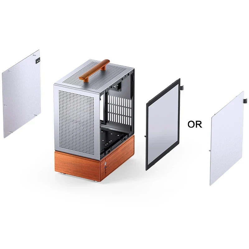 Jonsbo T7 M-ATX Separated Cabinet Computer Case (Black, Silver)