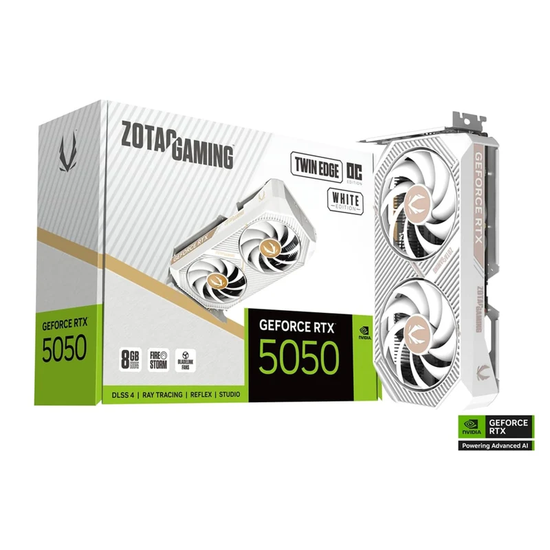 Zotac Gaming GeForce RTX 5050 8GB Twin Edge OC GDDR6 Graphics Card (White) (ZT-B50500Q-10M)