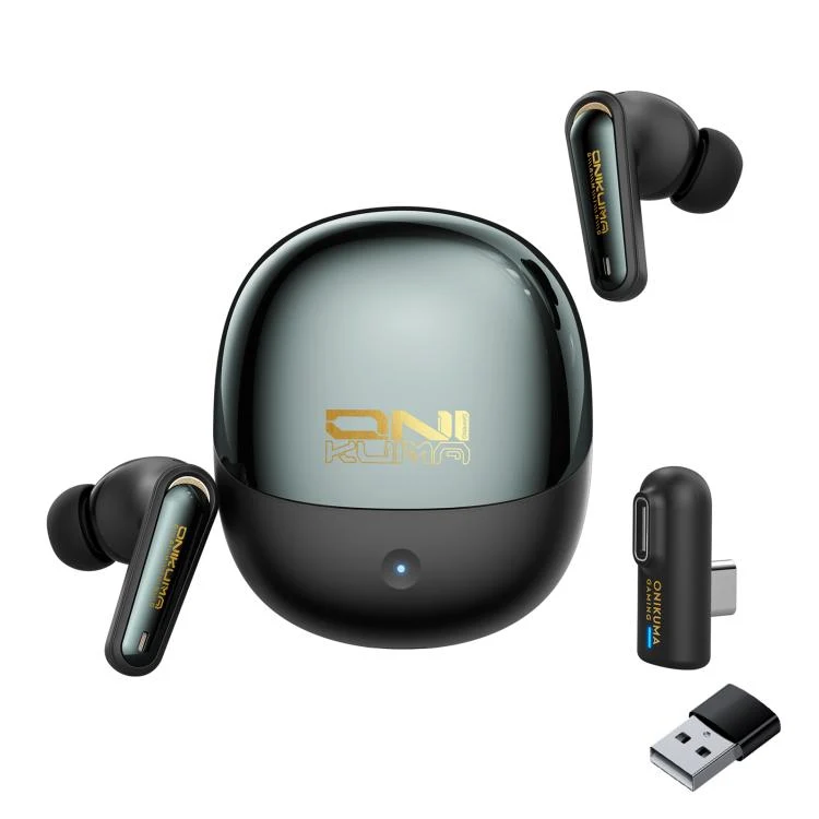 Onikuma TX610 Dual Mode Gaming Earbuds with ANC + ENC (Black, Off-White)