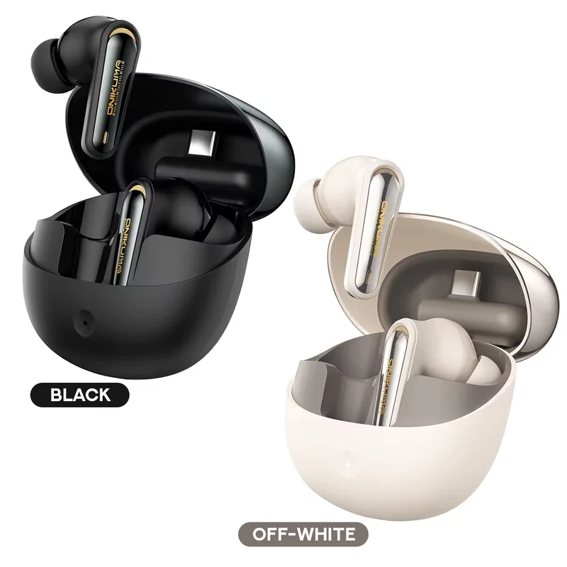 Onikuma TX610 Dual Mode Gaming Earbuds with ANC + ENC (Black, Off-White)