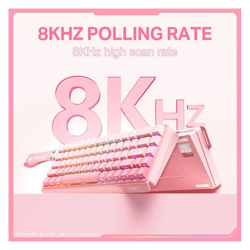 Onikuma G69 68 Keys RGB Wired Magnetic Switch Keyboard (Pink)