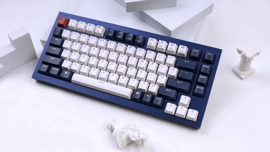 Keychron Q1 QMK Custom Mechanical Fully Assembled Navy Blue Keyboard (Gateron Phantom Red Switch) (Q1J1)