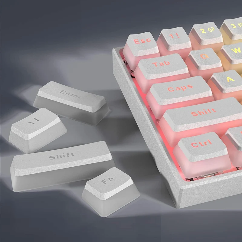 Kemove White PBT Double Shot Pudding Keycaps Set (108 Keycaps)