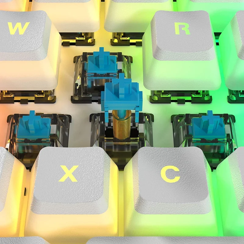 Kemove White PBT Double Shot Pudding Keycaps Set (108 Keycaps)