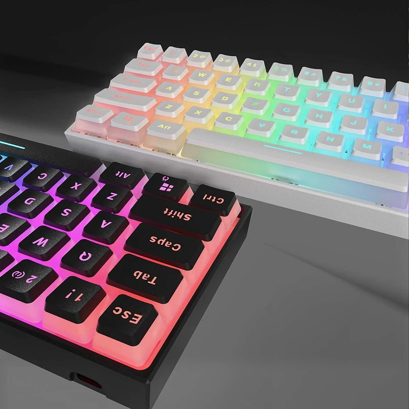 Kemove White PBT Double Shot Pudding Keycaps Set (108 Keycaps)