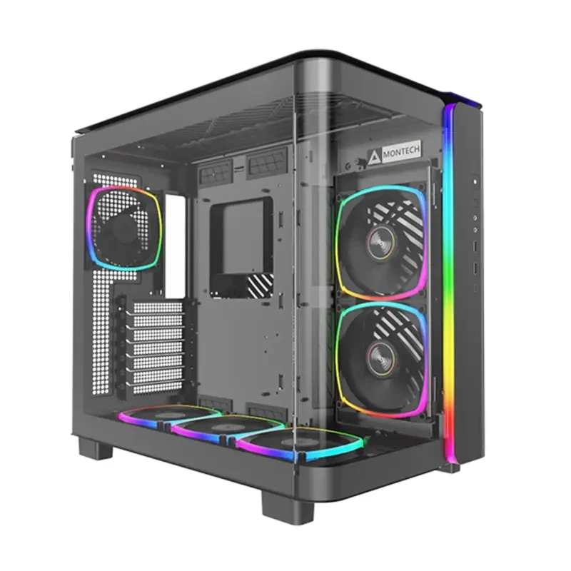 Montech King 95 Pro Mid-Tower Curved Tempered Glass Front Panel PC Case (Black)