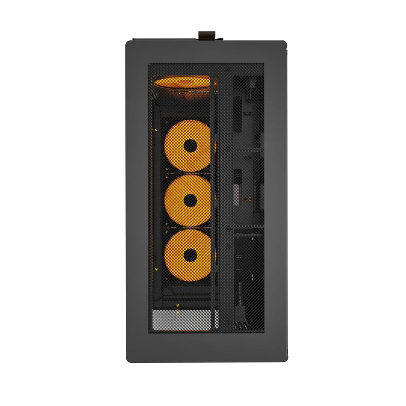 Montech HS02 Pro ATX Mid-Tower Curved Glass Front & TG Side Panel PC Case (Black, White)