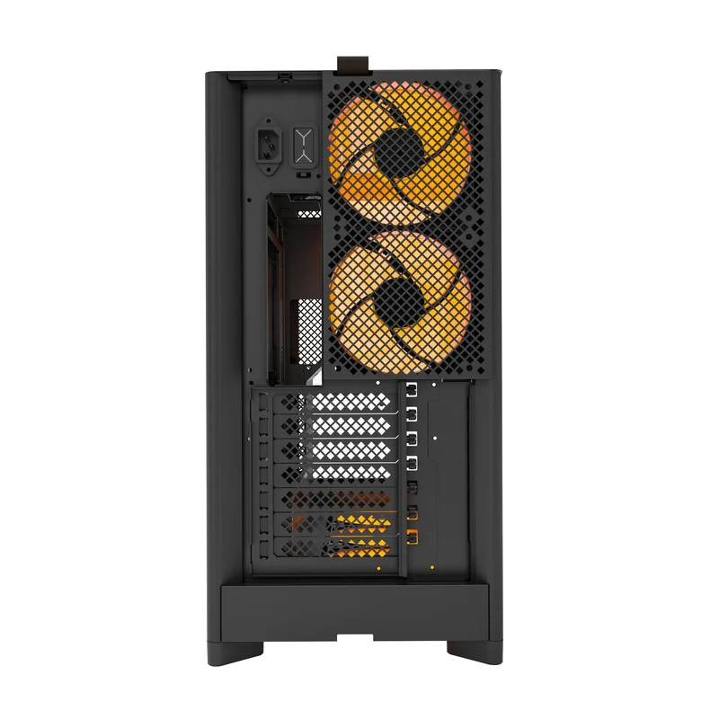 Montech HS02 Pro ATX Mid-Tower Curved Glass Front & TG Side Panel PC Case (Black, White)
