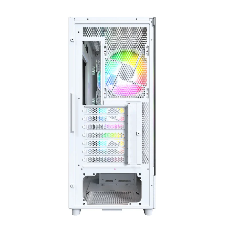 Montech X5 ATX Mid-Tower Carbon Fiber Print TG Side Panel & Mesh Front PC Case (Black, White)