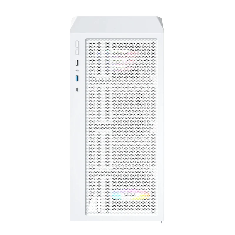 Montech X5 ATX Mid-Tower Carbon Fiber Print TG Side Panel & Mesh Front PC Case (Black, White)