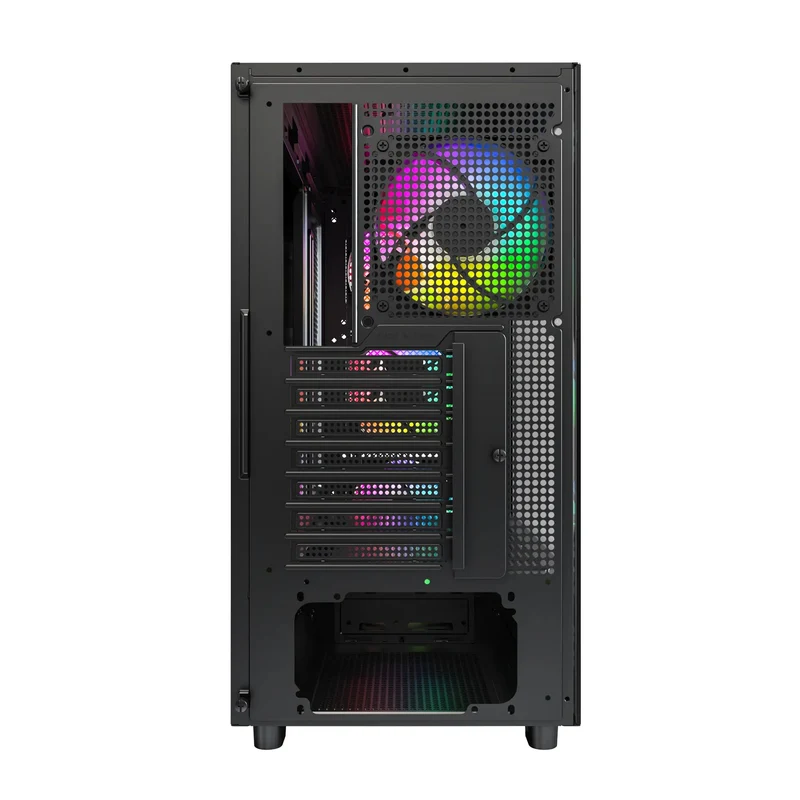 Montech XR Wood Mid-Tower TG Side Panel & Mesh Front with Wood Blends PC Case (Black, White)