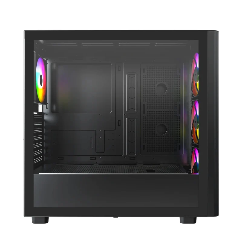 Montech XR Wood Mid-Tower TG Side Panel & Mesh Front with Wood Blends PC Case (Black, White)