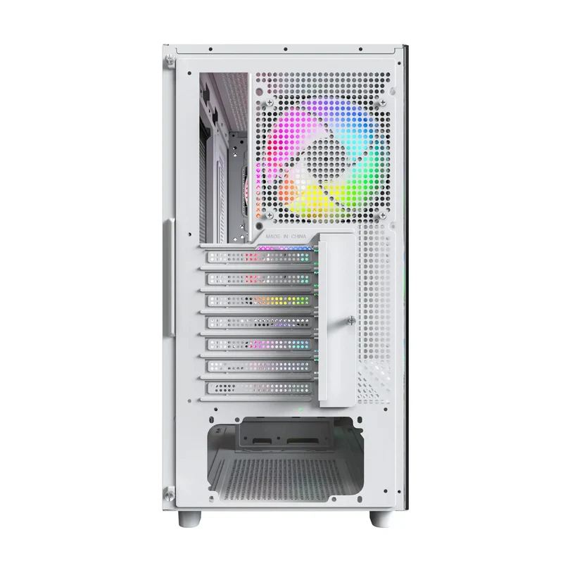 Montech XR Wood Mid-Tower TG Side Panel & Mesh Front with Wood Blends PC Case (Black, White)