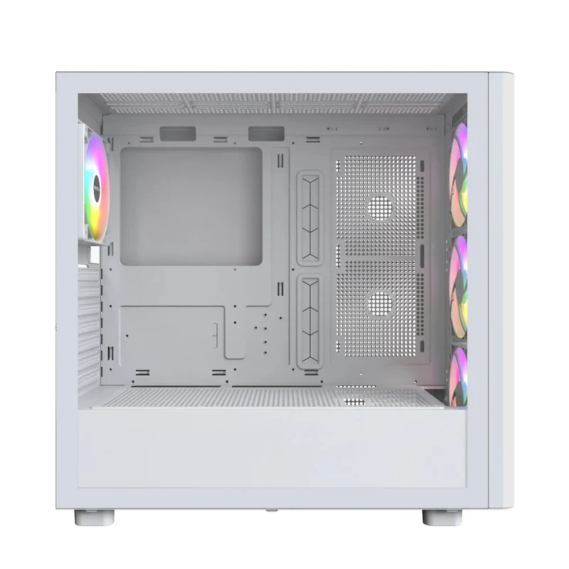 Montech XR Wood Mid-Tower TG Side Panel & Mesh Front with Wood Blends PC Case (Black, White)