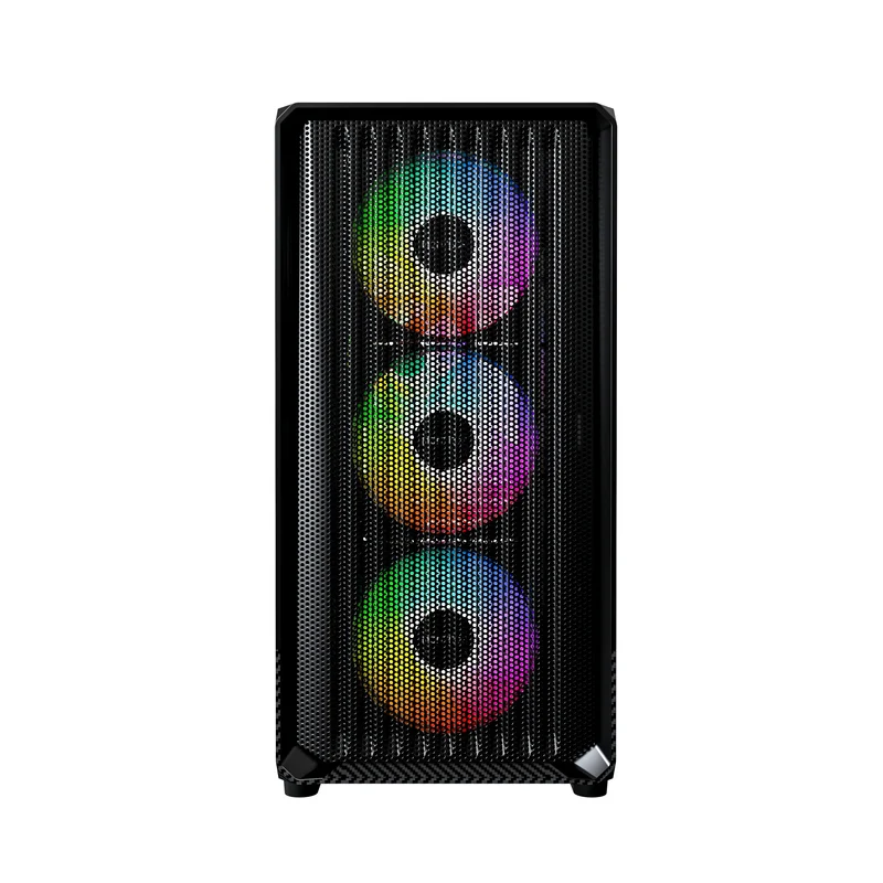 Montech X5M mATX Mid-Tower Carbon Fiber Print TG Side Panel & Mesh Front PC Case (Black, White)
