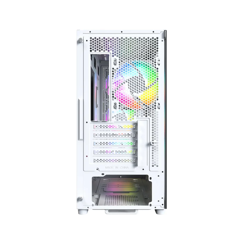 Montech X5M mATX Mid-Tower Carbon Fiber Print TG Side Panel & Mesh Front PC Case (Black, White)